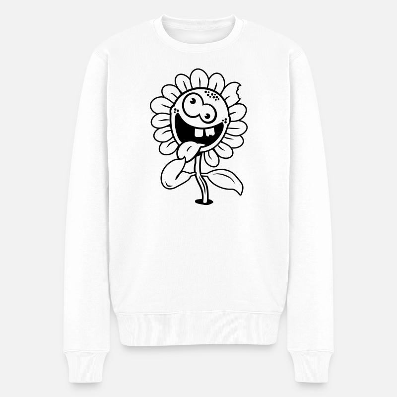 Crazy Flower 1c - Pull Premium bio Homme - blanc