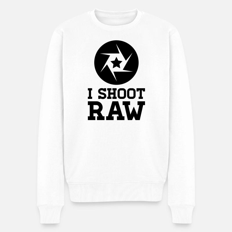 I Shoot RAW - Star - Pull Premium bio Homme - blanc