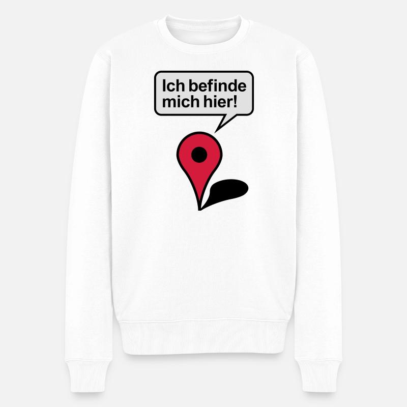 Ich befinde mich hier Google Maps - Männer Premium Bio Pullover - Weiß