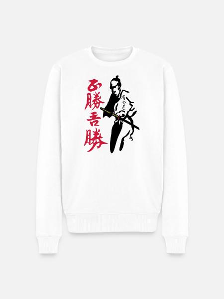 Bushi Night Hunter - Männer Premium Bio Pullover - Weiß