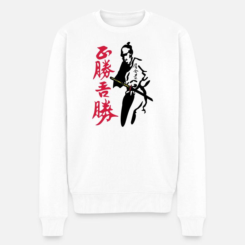 Bushi Night Hunter - Männer Premium Bio Pullover - Weiß