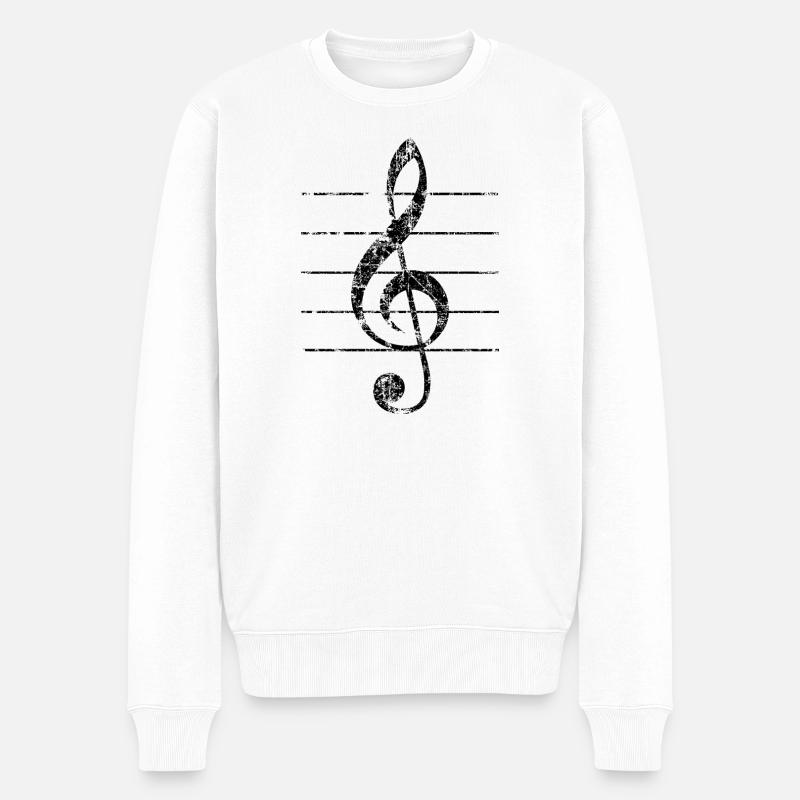 Treble Clef, Clef - Pull Premium bio Homme - blanc