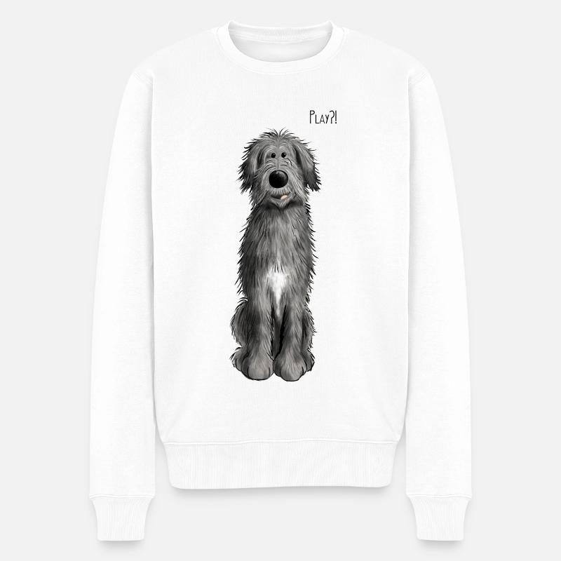 Wolfhound irlandais - Pull Premium bio Homme - blanc
