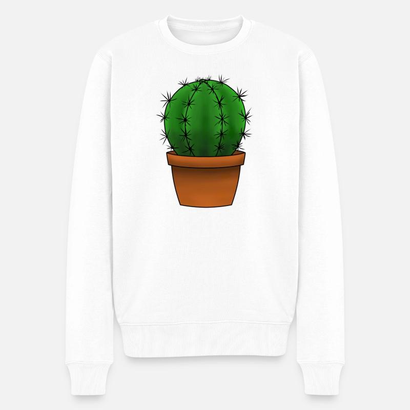 Cactus - Männer Premium Bio Pullover - Weiß