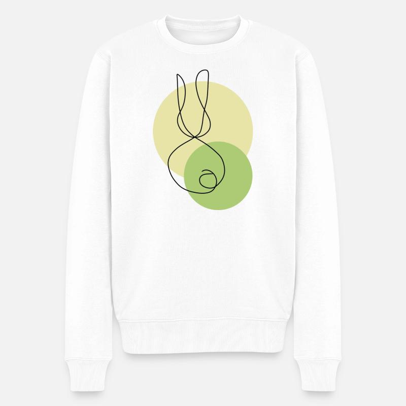Hase lineart - Männer Premium Bio Pullover - Weiß