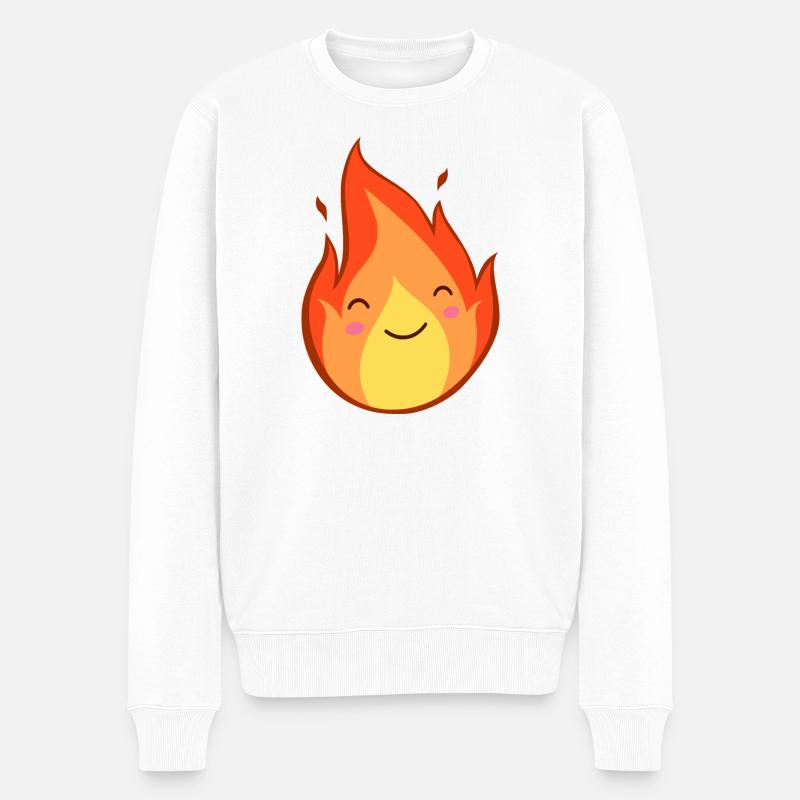 Chaleur du motif animal de feu - Pull Premium bio Homme - blanc
