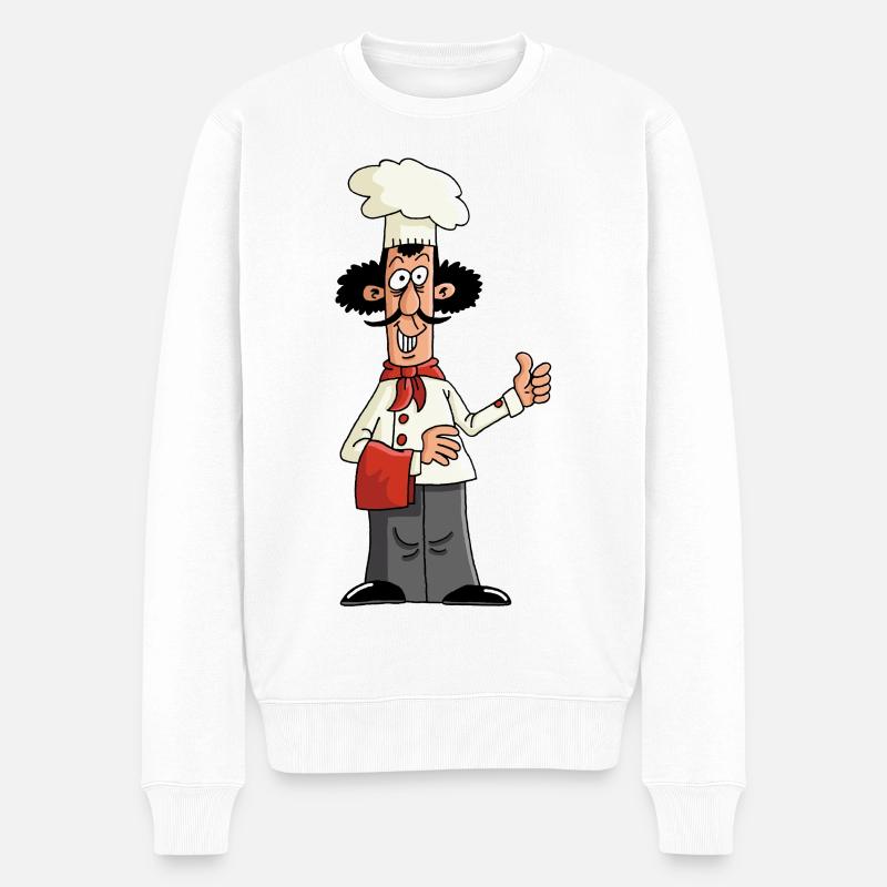 Chefkoch - Männer Premium Bio Pullover - Weiß