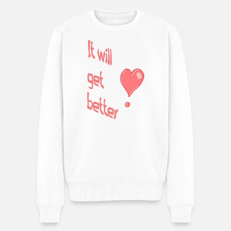 Motivation! - Pull Premium bio Homme - blanc