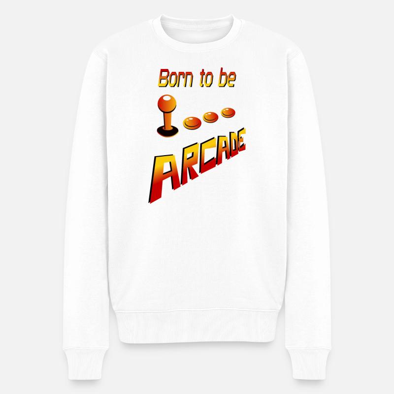 Born to be Arcade - Männer Premium Bio Pullover - Weiß