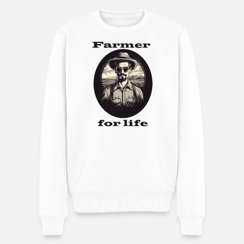Farmer for life - Männer Premium Bio Pullover - Weiß