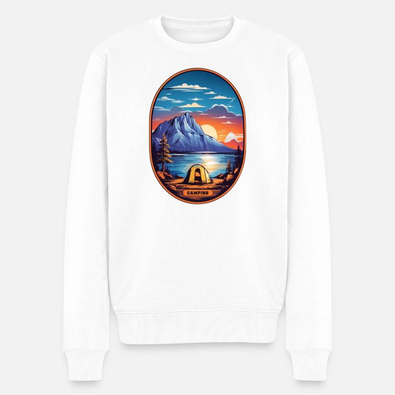 Camping Zeit - Männer Premium Bio Pullover - Weiß