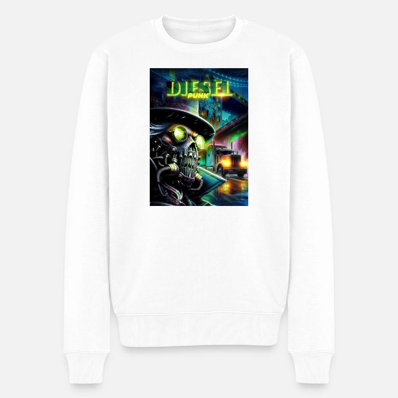 Diesel-Punk - Männer Premium Bio Pullover - Weiß