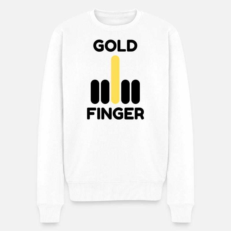 Gold Finger - Pull Premium bio Homme - blanc