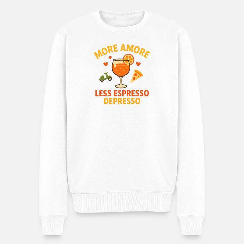 Lebensfreude im Drinks-Design - Männer Premium Bio Pullover - Weiß