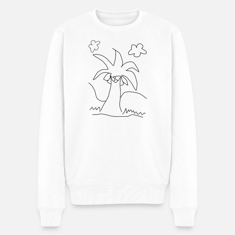 Kokospalme - Männer Premium Bio Pullover - Weiß