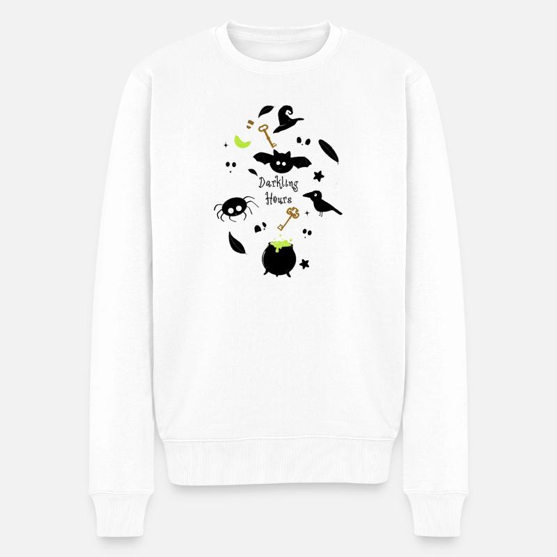Darkling Hours - Männer Premium Bio Pullover - Weiß