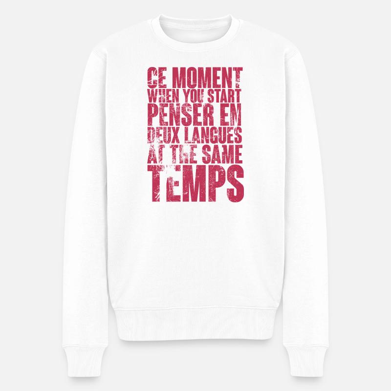 Citation sur la pensée multilingue - Pull Premium bio Homme - blanc