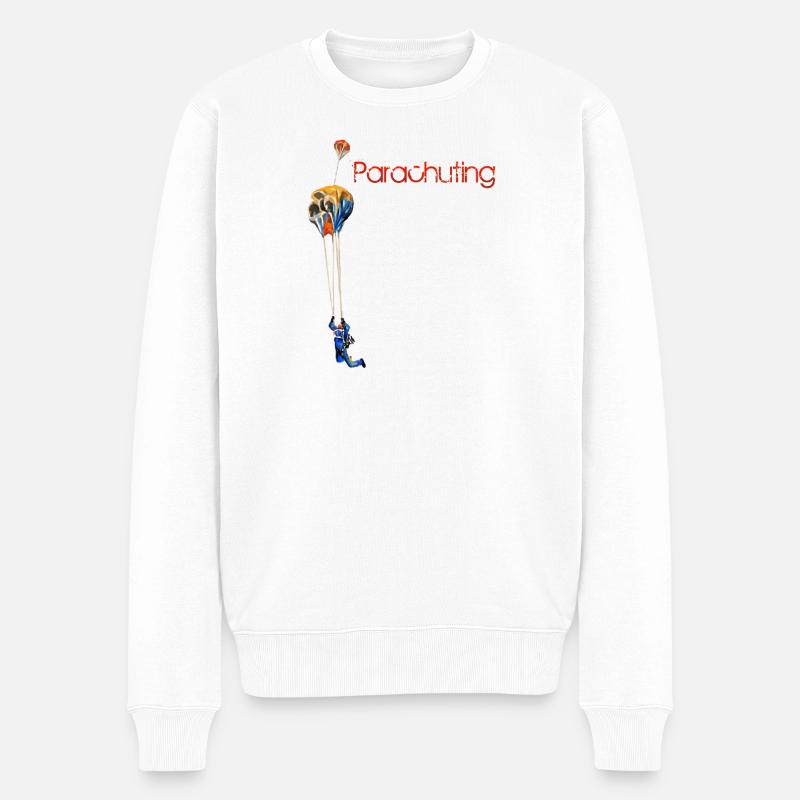 Parachuting - Männer Premium Bio Pullover - Weiß