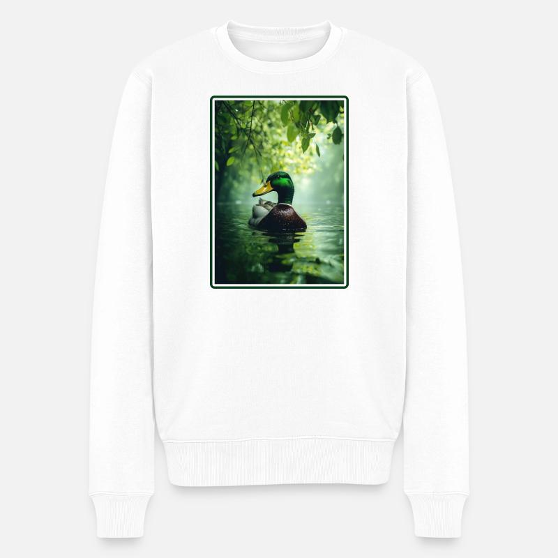 Enten Ente - Männer Premium Bio Pullover - Weiß