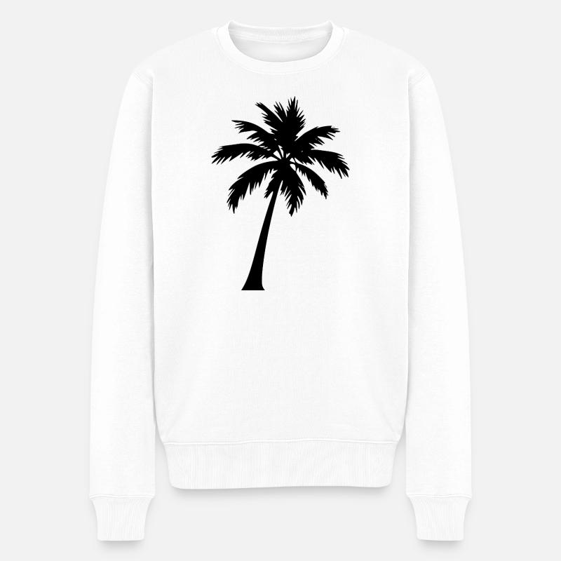 Palme selbst gestalten personalisieren  - Männer Premium Bio Pullover - Weiß