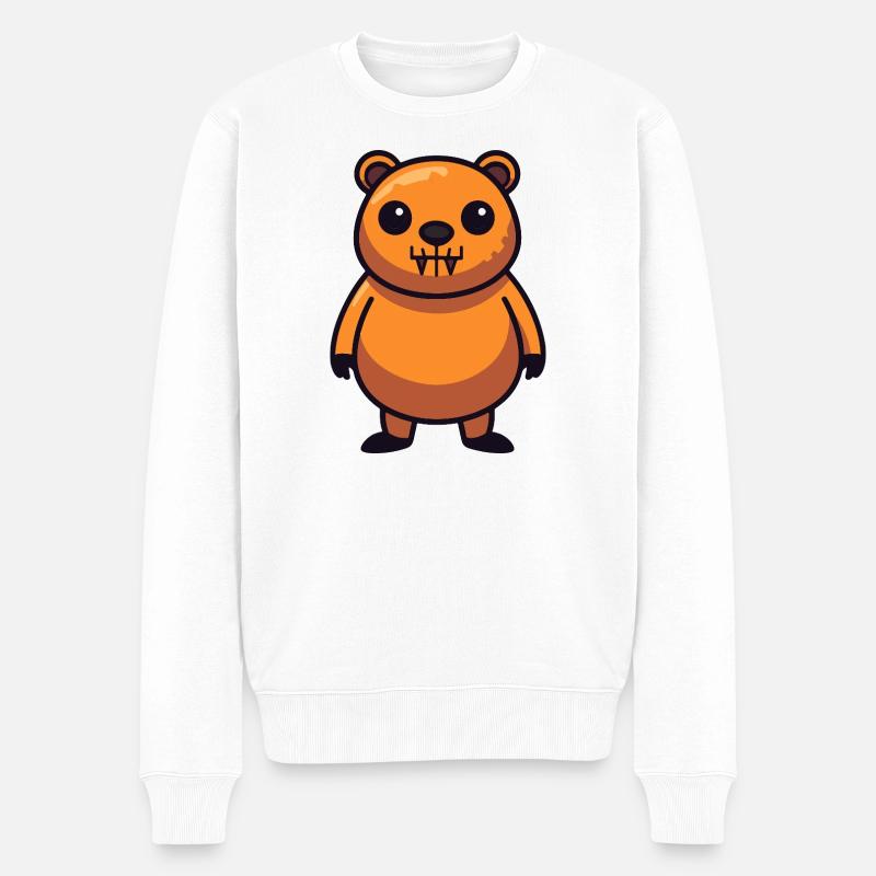 Biber Halloween Zombie - Männer Premium Bio Pullover - Weiß