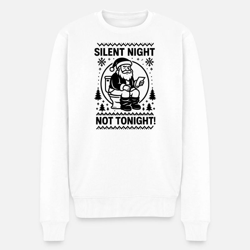 Nuit silencieuse pas ce soir - Pull Premium bio Homme - blanc