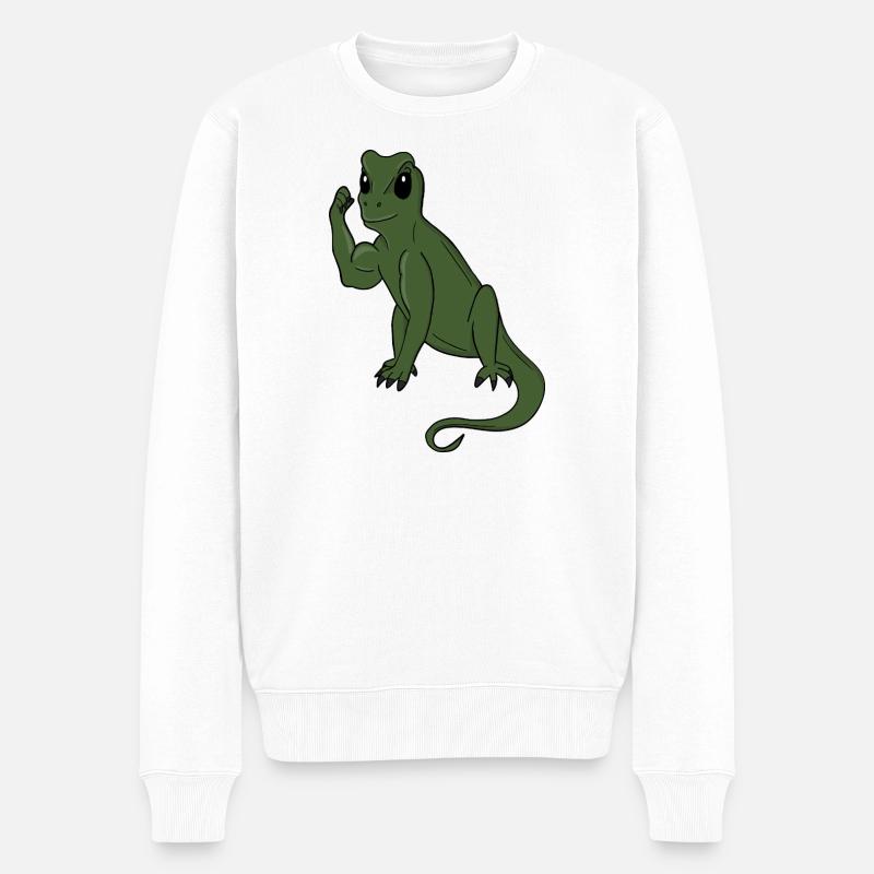 Green Lizard Flex - Männer Premium Bio Pullover - Weiß