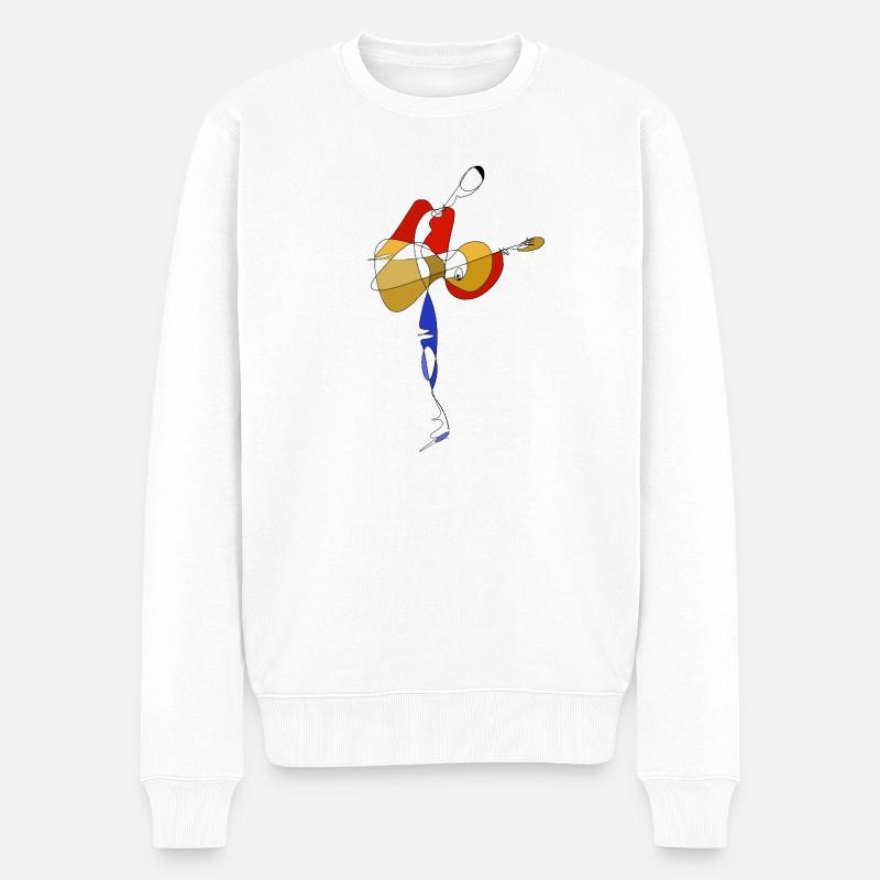 Gitarrist - Männer Premium Bio Pullover - Weiß