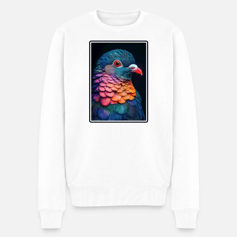 Tauben Taube - Männer Premium Bio Pullover - Weiß