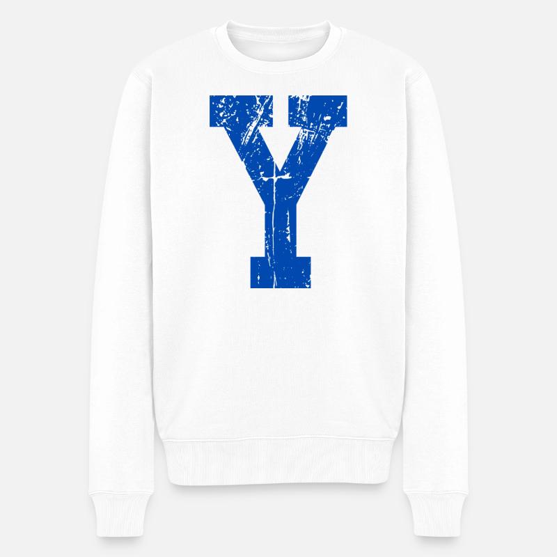 Letter y Retro Sport - Männer Premium Bio Pullover - Weiß