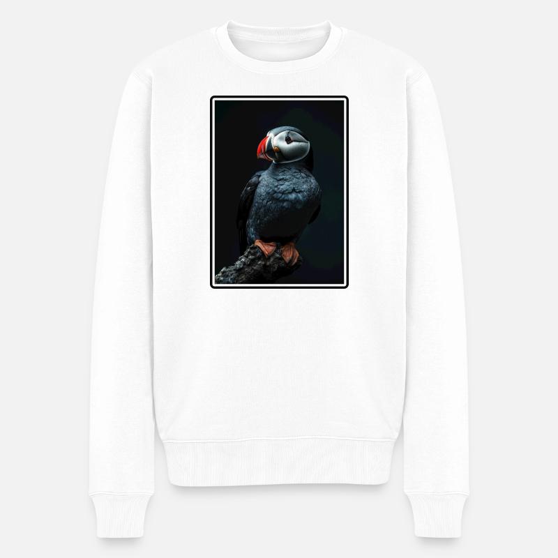 Puffin Papageientaucher - Männer Premium Bio Pullover - Weiß