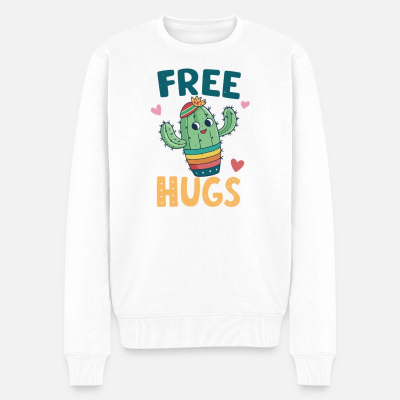 Cactus Mignon Câlins Gratuits - Pull Premium bio Homme - blanc
