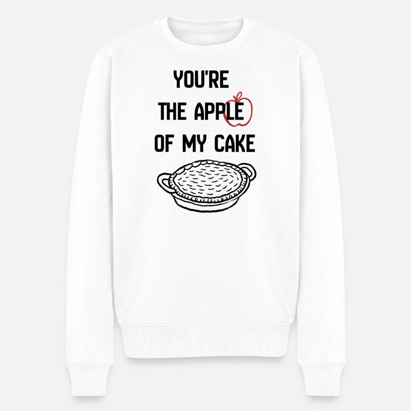 Apfel-mies-Kuchen-Wortspiel-Illustration - Männer Premium Bio Pullover - Weiß