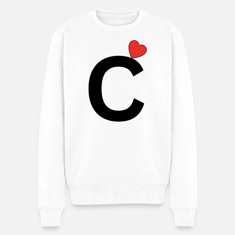C - Männer Premium Bio Pullover - Weiß