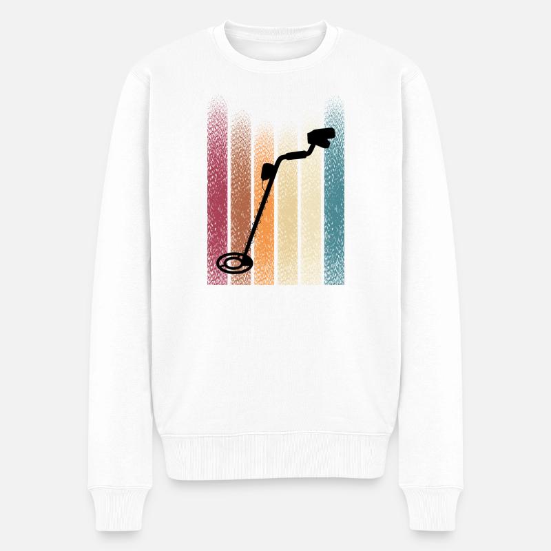 Retro_Schatzsucher - Männer Premium Bio Pullover - Weiß