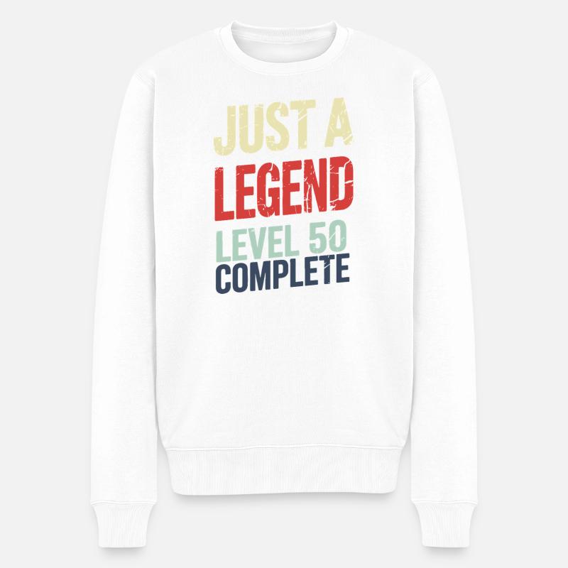 Legendenstufe 50 abgeschlossen - Männer Premium Bio Pullover - Weiß