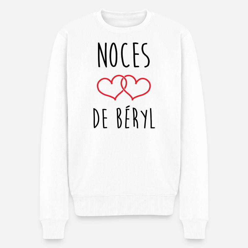 noces de béryl 23 ans d'amour - Pull Premium bio Homme - blanc