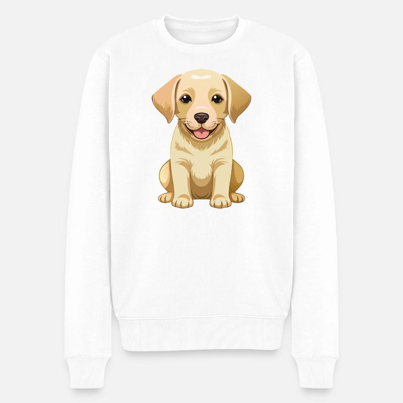 Mignon Labrador Retriever - Pull Premium bio Homme - blanc
