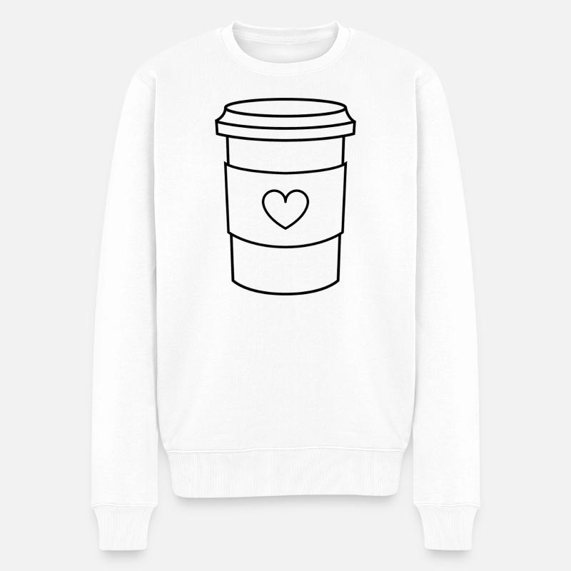 Kaffeetasse - Männer Premium Bio Pullover - Weiß