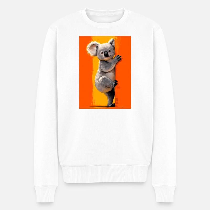 Koala - Männer Premium Bio Pullover - Weiß