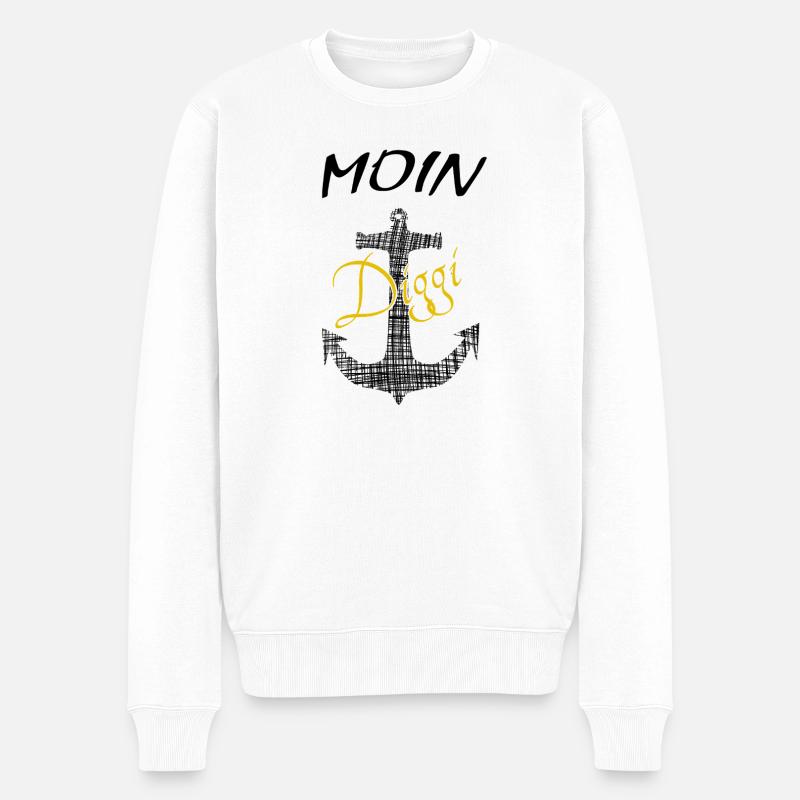 Anker Hamburg Diggi - Männer Premium Bio Pullover - Weiß