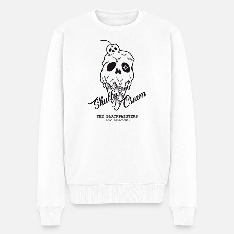 Skully Cream - Männer Premium Bio Pullover - Weiß