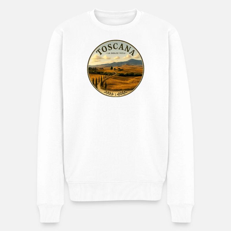 Toscana Vibes - Männer Premium Bio Pullover - Weiß