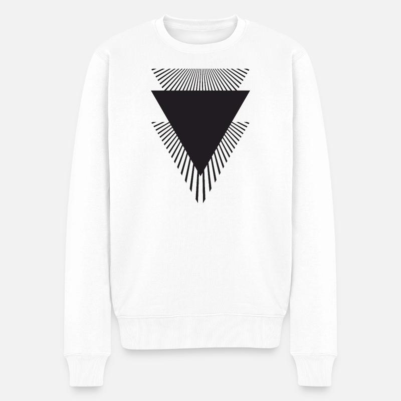 Géométrie des triangles radiants - Pull Premium bio Homme - blanc