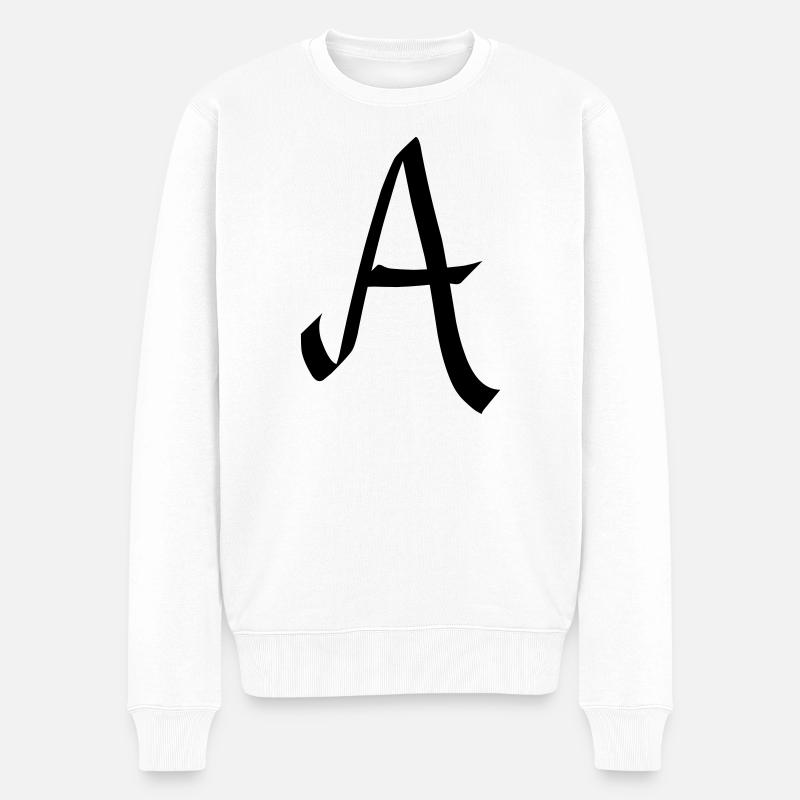 lettre a - Pull Premium bio Homme - blanc