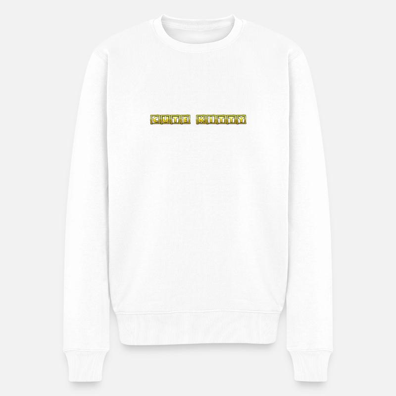 Süßes Kätzchen - Männer Premium Bio Pullover - Weiß