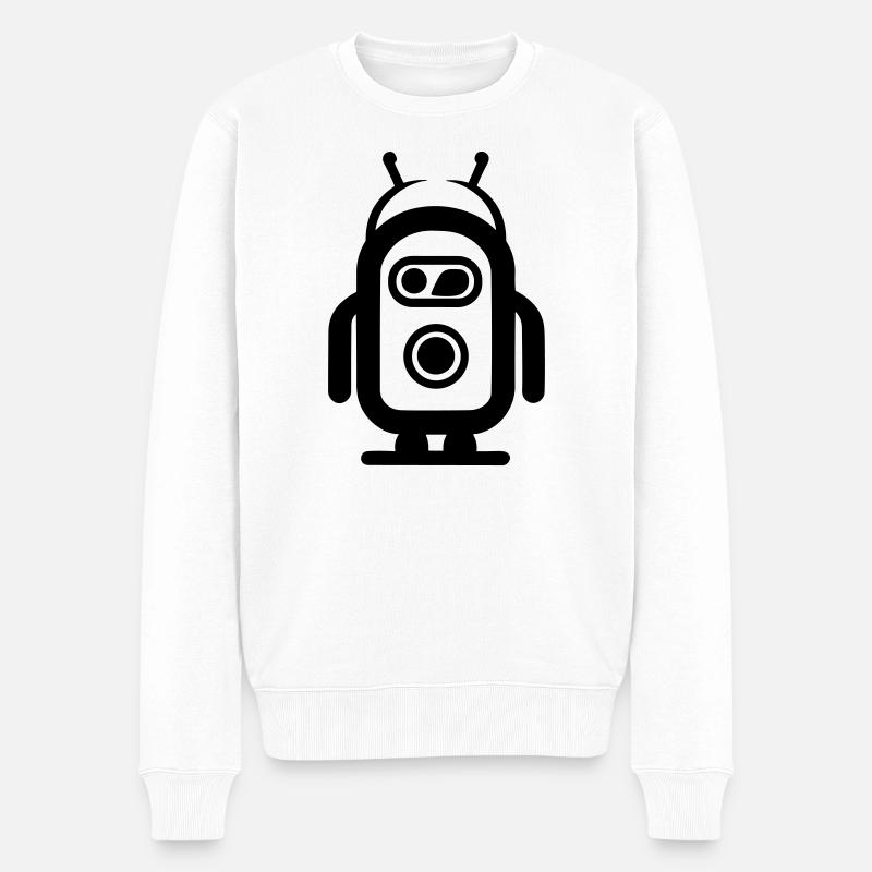Kleiner Roboter - Männer Premium Bio Pullover - Weiß