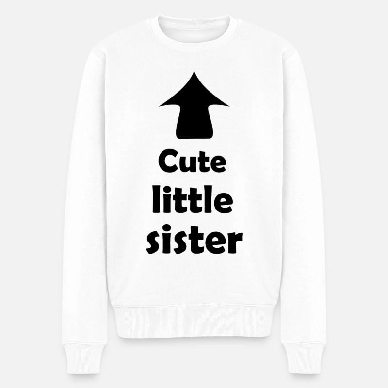 Die süße Schwester - Männer Premium Bio Pullover - Weiß