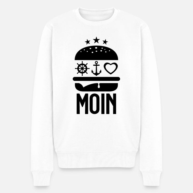 MOIN HAMBURG HAMBURGER - Männer Premium Bio Pullover - Weiß