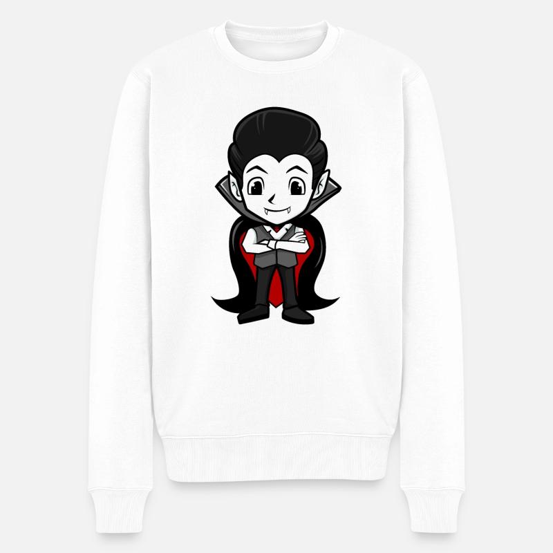Vampir - Männer Premium Bio Pullover - Weiß
